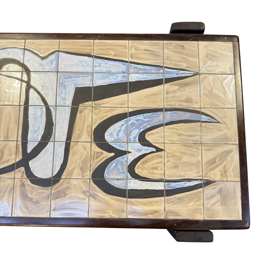 French Modernist Tile Top Coffee Table