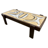 French Modernist Tile Top Coffee Table