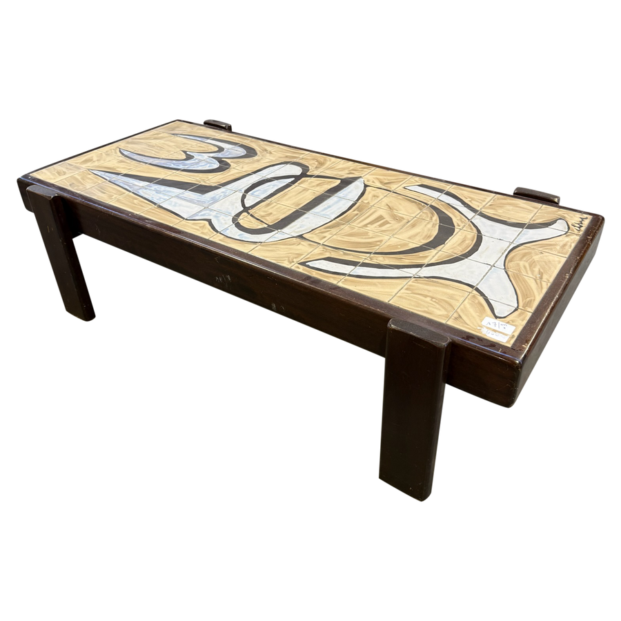 French Modernist Tile Top Coffee Table