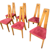 Set of 6 French Modernist Oak Dining Chairs