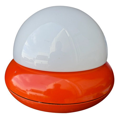 Orange Accent Dome Table Lamp attr. Luci Milano, 1970s