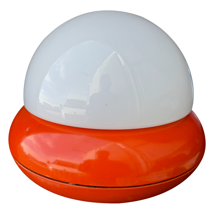 Orange Accent Dome Table Lamp attr. Luci Milano, 1970s