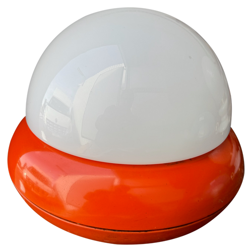 Orange Accent Dome Table Lamp attr. Luci Milano, 1970s