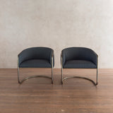 Pair of Tubular Brass Side Chairs