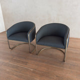 Pair of Tubular Brass Side Chairs