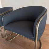 Pair of Tubular Brass Side Chairs