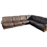 6 Piece Chocolate Leather 'DS-11' Patchwork Sofa by De Sede