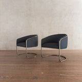 Pair of Tubular Brass Side Chairs