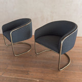 Pair of Tubular Brass Side Chairs