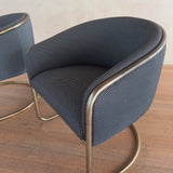 Pair of Tubular Brass Side Chairs