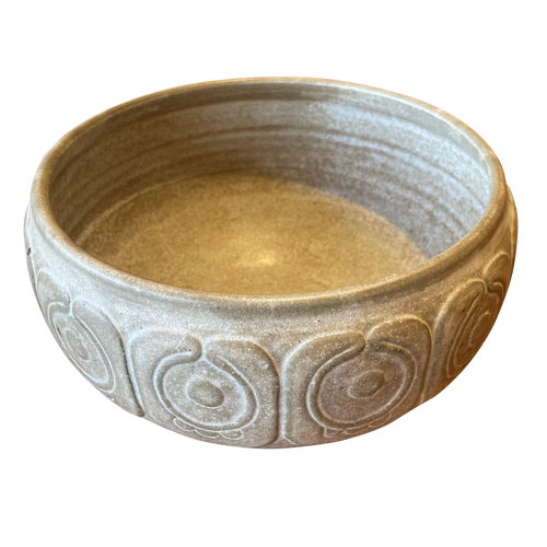 Geometric Cream Studio Pottery Bowl