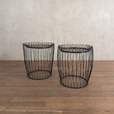 Rose Mirror Top Wire Side Table
