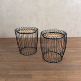Rose Mirror Top Wire Side Table
