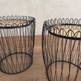 Rose Mirror Top Wire Side Table