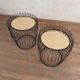 Rose Mirror Top Wire Side Table