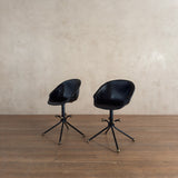 Custom Black Leather Side Chair