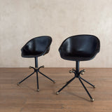 Custom Black Leather Side Chair