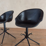 Custom Black Leather Side Chair