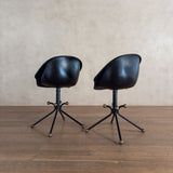 Custom Black Leather Side Chair