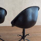 Custom Black Leather Side Chair