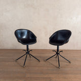 Custom Black Leather Side Chair
