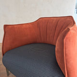Pair of Rust Orange Suede Lounge Chairs