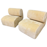 Pair of Sculptural Geometric Postmodern Lounge Chairs