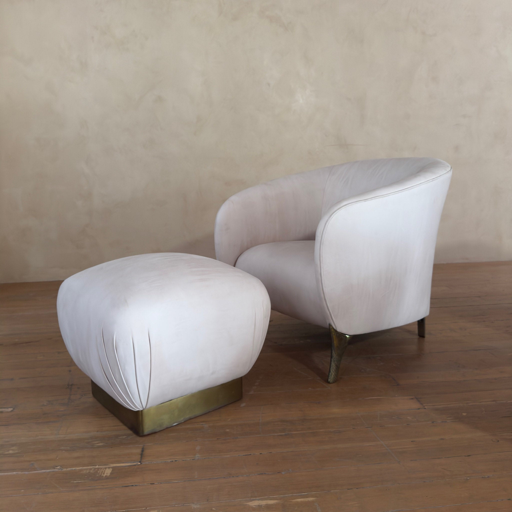 Petal Pink Karl Springer Pouf – Pop Up Home