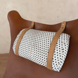 Unusual Leather Sling Chair with Ottoman