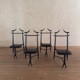 Set of 4 Roberto Lazzeroni Hand Carved Walnut Chairs