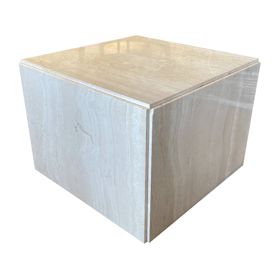 Travertine Cube Side Tables
