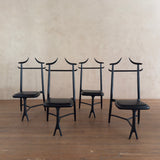 Set of 4 Roberto Lazzeroni Hand Carved Walnut Chairs