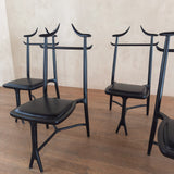 Set of 4 Roberto Lazzeroni Hand Carved Walnut Chairs