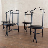 Set of 4 Roberto Lazzeroni Hand Carved Walnut Chairs