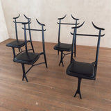 Set of 4 Roberto Lazzeroni Hand Carved Walnut Chairs