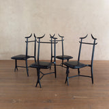 Set of 4 Roberto Lazzeroni Hand Carved Walnut Chairs