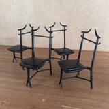 Set of 4 Roberto Lazzeroni Hand Carved Walnut Chairs