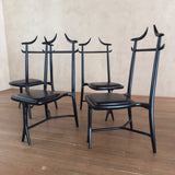 Set of 4 Roberto Lazzeroni Hand Carved Walnut Chairs