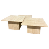 Trio of Travertine Nesting Tables