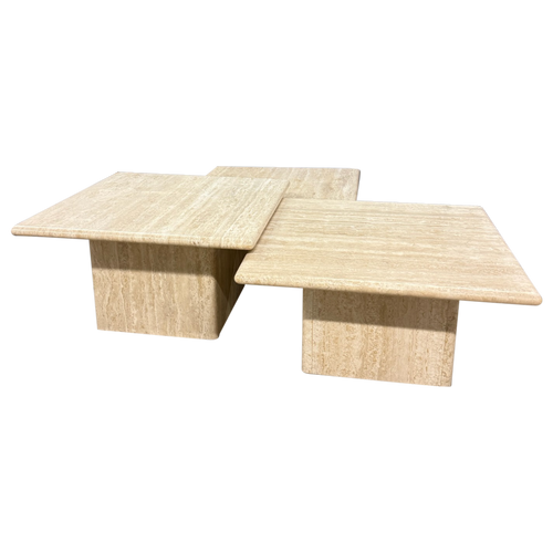 Trio of Travertine Nesting Tables