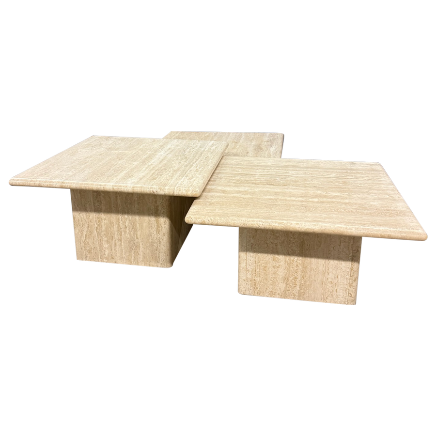 Trio of Travertine Nesting Tables