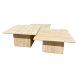 Trio of Travertine Nesting Tables