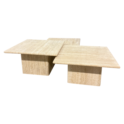 Trio of Travertine Nesting Tables