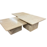 Trio of Travertine Nesting Tables