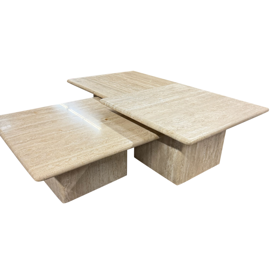 Trio of Travertine Nesting Tables