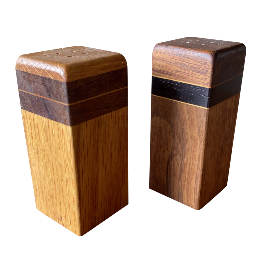 Contrasting Wood Salt + Pepper Shakers
