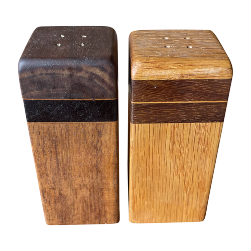 Contrasting Wood Salt + Pepper Shakers
