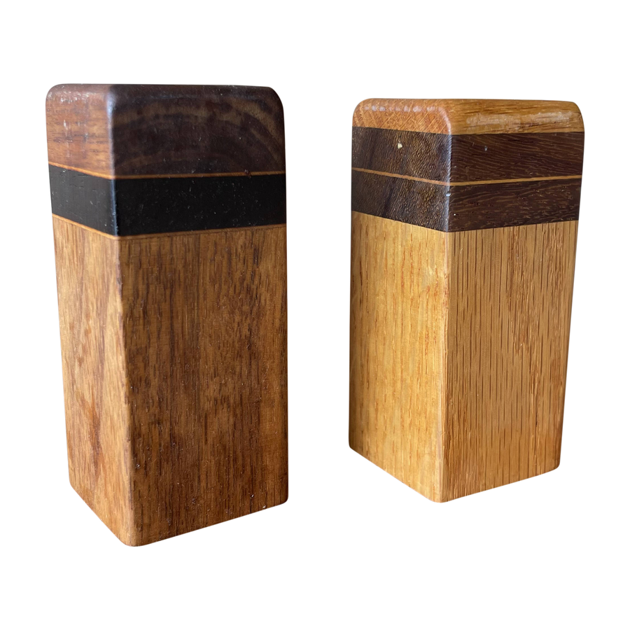 Contrasting Wood Salt + Pepper Shakers