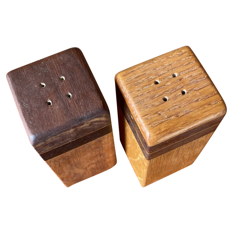Contrasting Wood Salt + Pepper Shakers