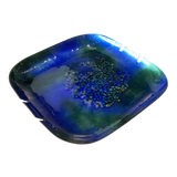 Blue and Green Enamel Ashtray
